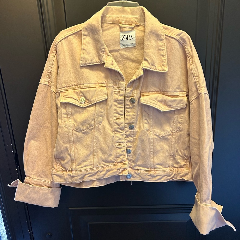 Zara Women's Light Pink Denim Jacket